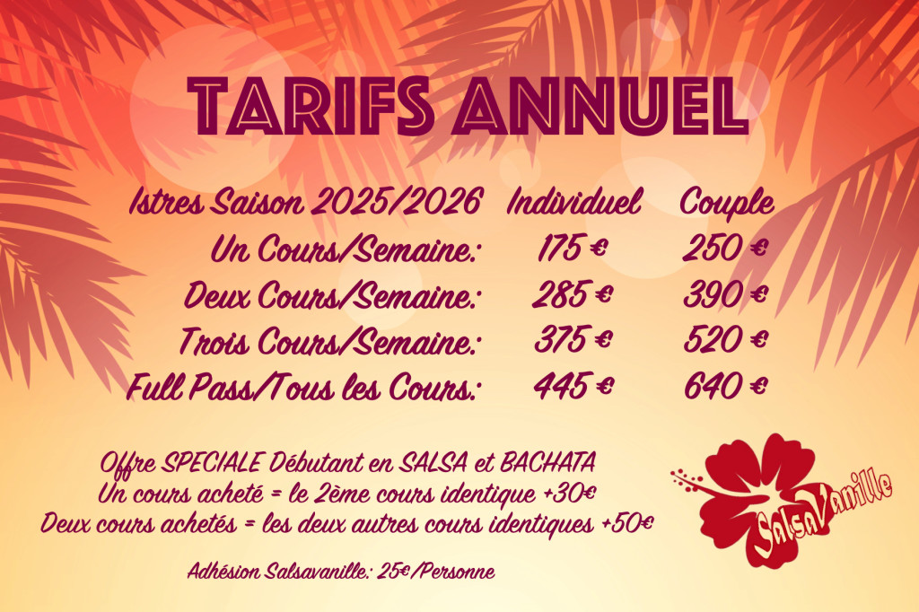 Tarifs Istres 2025-2026-Normal