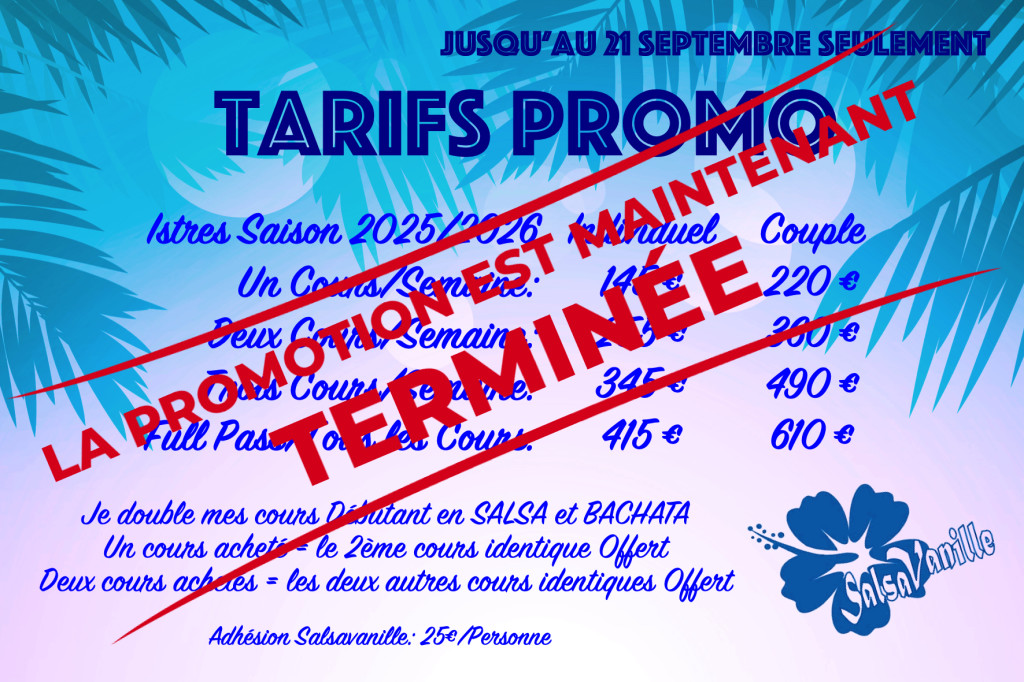 Tarifs Istres 2025-2026 fin Promo